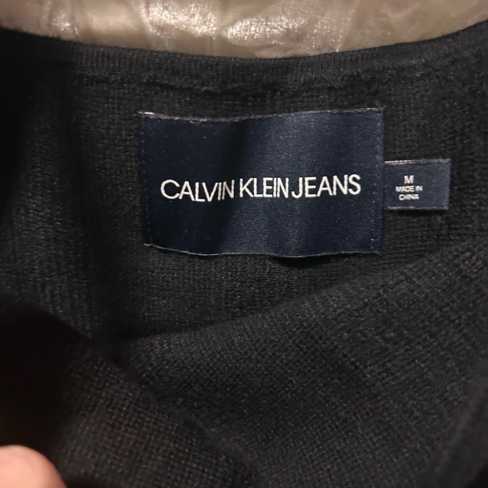 Calvin Klein Jeans Womens Black Knitwear Sweater Cropped Tank top Medium - Picture 3 of 4